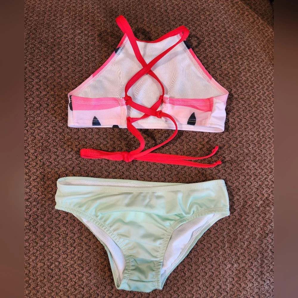 Sunshine Swing Girl's Halter Bikini Watermelon Pink & Mint NWT - Picture 4 of 6